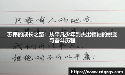 苏伟的成长之路：从平凡少年到杰出领袖的蜕变与奋斗历程